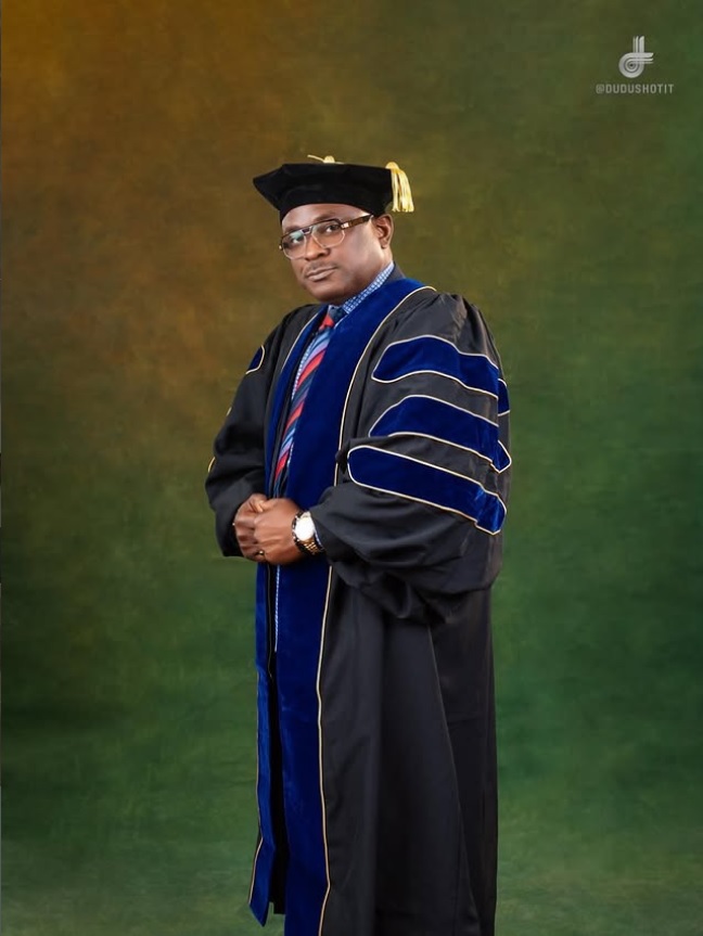 Academic graduation in gown and cap